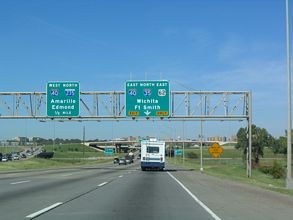 I-35/US 77 north at I-40/235 - 2003