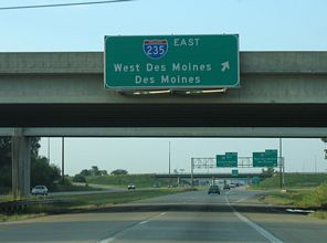 I-35 north at I-80/235 - 2005