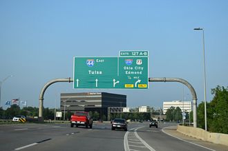 I-44/SH 66 east at I-235/US 77 - Oklahoma City, OK