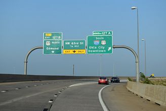 I-44/SH 66 east at I-235/US 77 - Oklahoma City, OK