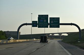I-44/SH 66 west at I-235/US 77 - Oklahoma City, OK