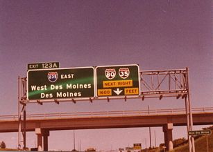 I-80 east at I-35/235 - 1979
