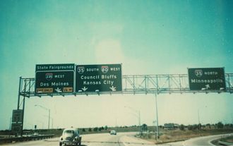 I-80 west at I-35/235 - 1976