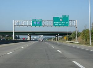 I-80 west at I-35/235 - 2008