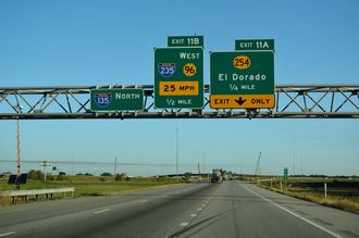 I-135/US 81/K-15 north at I-235/K-96/254 in 2021