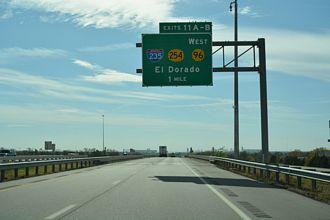 K-254 west at Interstate 235 outside Wichita, Kansas
