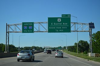 I-235 east at US 6 - Des Moines, IA