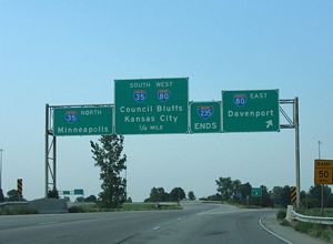 I-235 east at I-35/80 - 2005