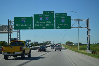 I-235 east at I-35/80 - Des Moines, IA