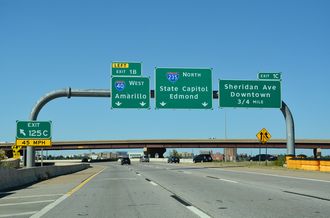 I-235/US 77 north at I-40 - Oklahoma City, OK