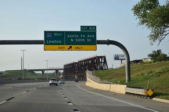 I-235/US 77 north at I-44/SH 66 - Oklahoma City, OK