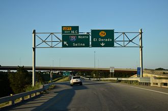 I-235 North at I-135 North and K-254 East in Wichita, Kansas