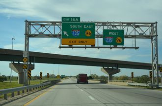 K-254 west at I-135/235-US 81/K-96 in 2016