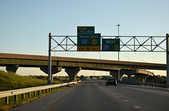 K-254 west at I-135/235-US 81/K-96 - Wichita, KS