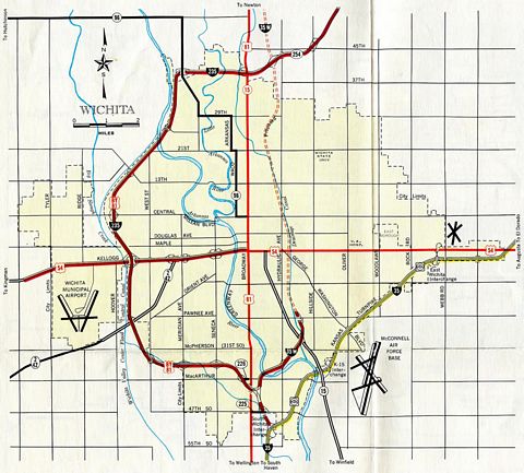 Wichita, KS - 1967 Kansas Official Highway Map