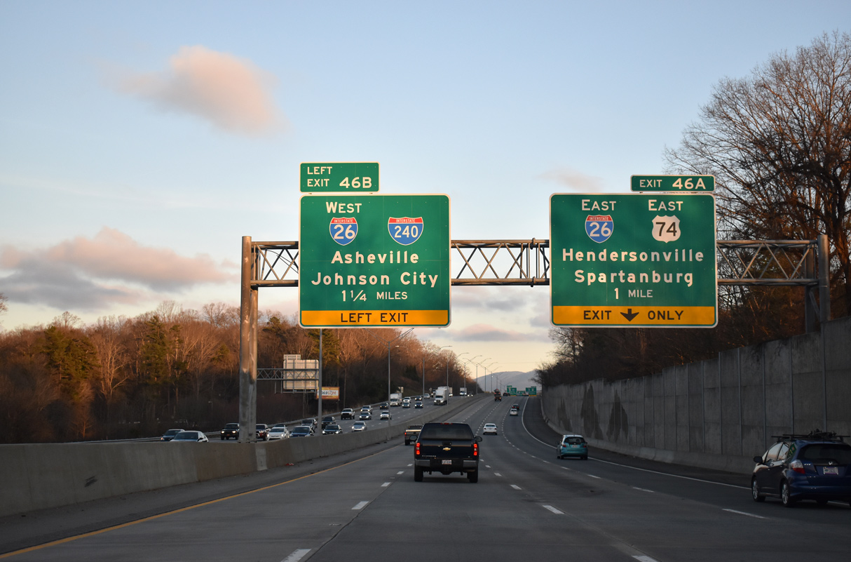 I-40/US 74 east at I-26/240 - Asheville, NC