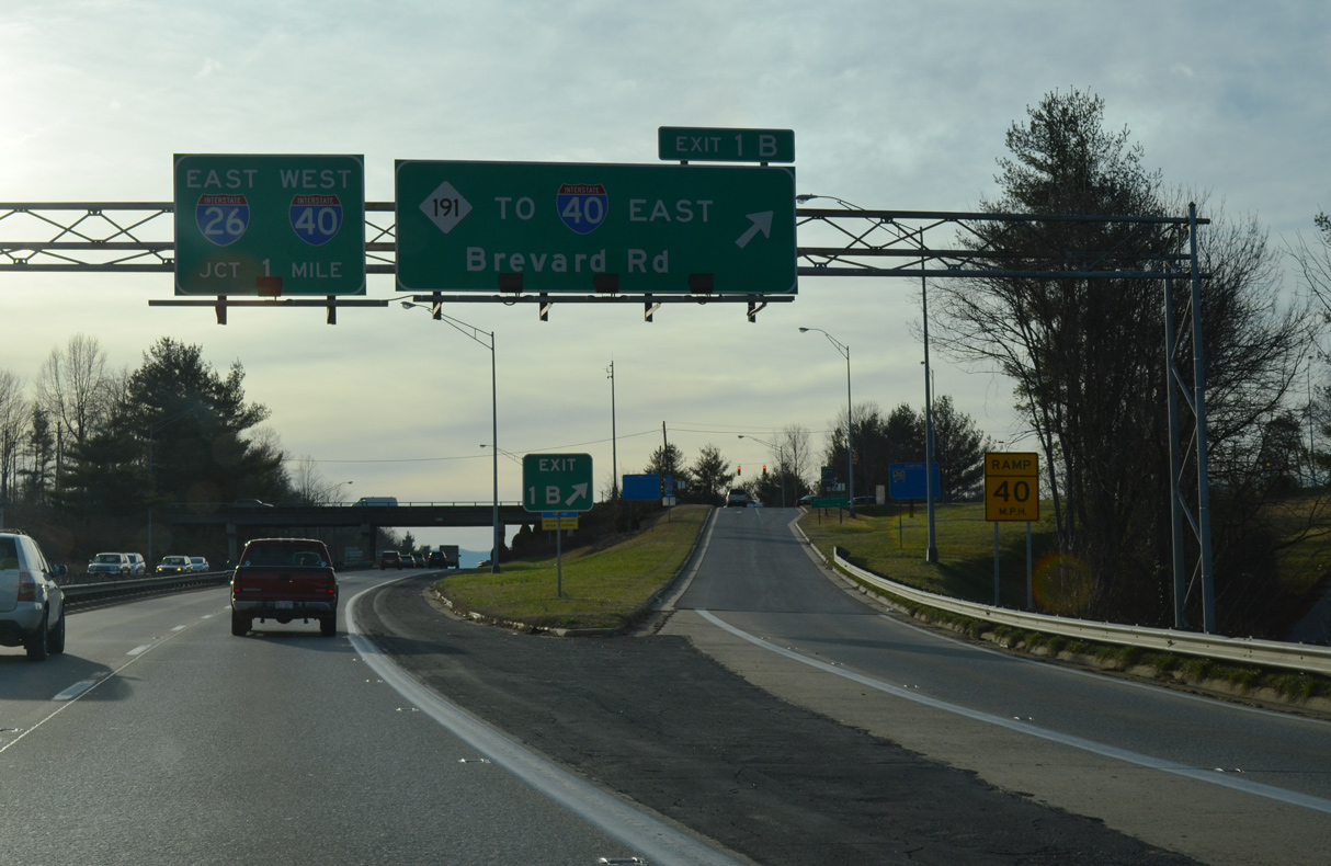 I-240/26 west at I-40-US 74 - Asheville, NC