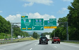 I-26/US 74 west at I-40/240 - Asheville, NC