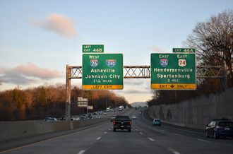 I-40/US 74 east at I-26/240 - Asheville, NC