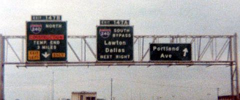 I-40 east at I-240 in Oklahoma City - 1978