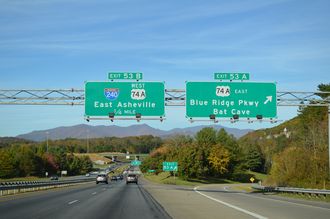 I-40 east at I-240/US 74A - Asheville, NC