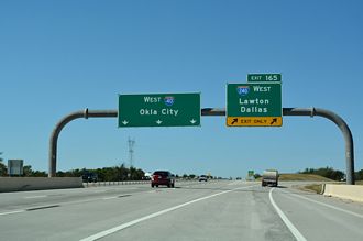 IH 40 West at Interstate 240 ahead of Oklahoma City, Oklahoma