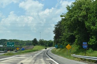I-240 west at US 74A - Asheville, NC