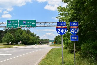 US 74A west at I-40/240 - Asheville, NC