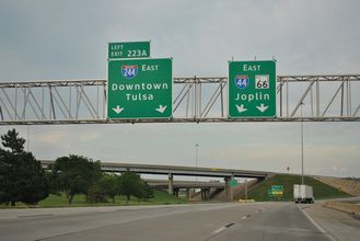 I-44/SH 66 east at I-244 - Oakhurst, OK