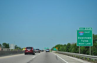 I-44/SH 66 west at I-244 - Tulsa, OK