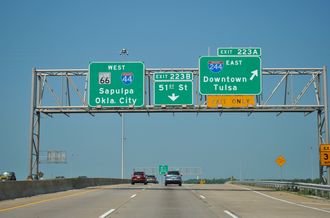 I-44/SH 66 west at I-244 - Tulsa, OK