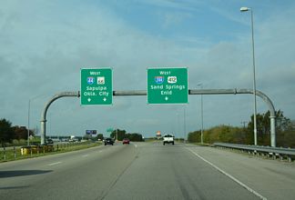 IH 44 West at Interstate 244 in Tulsa, Oklahoma