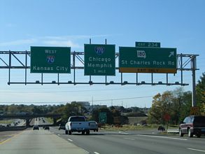 I-70 west at I-270 - Bridgeton, MO