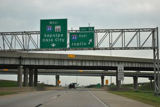 I-244 west at I-44/SH 66 - Tulsa, OK