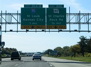 I-270 west at I-70 - Bridgeton, MO