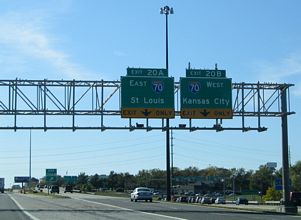 I-270 west at I-70 - Bridgeton, MO