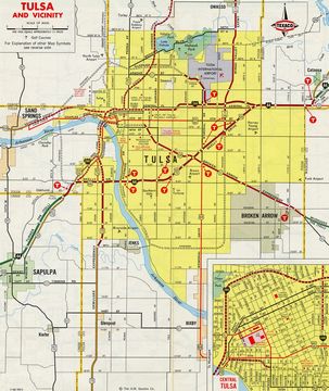 Tulsa, Oklahoma and vicinity – 1971 Gousha Map