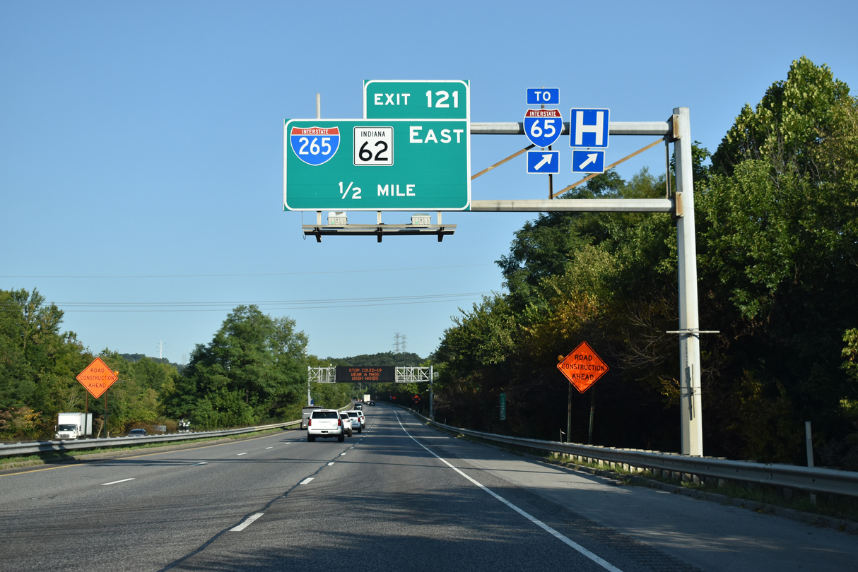 I-64/US 150 west at I-265 - New Albany, IN