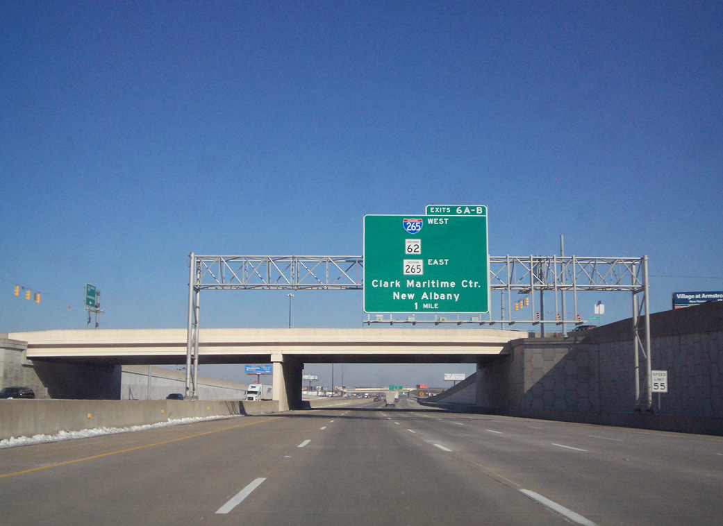 I-65 north at I-265/SR 62 - Clarksville, IN