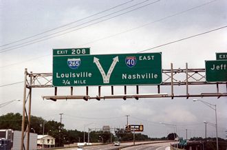I-40 East at what was Interstate 265 in Nashville, Tennessee