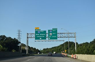I-265/SR 62 west at I-64/US 150 - New Albany, IN