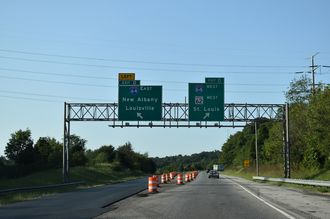 I-265/SR 62 west at I-64/US 150 - New Albany, IN