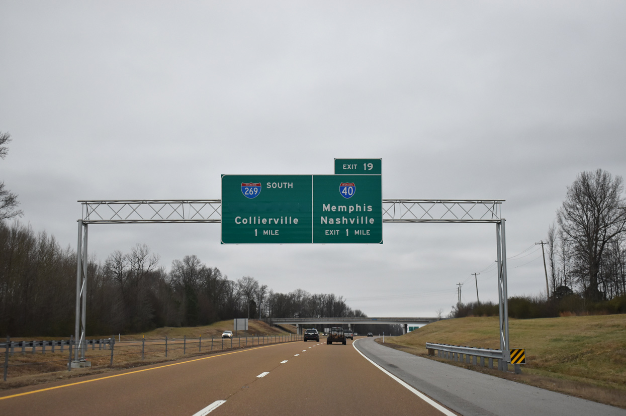 SR 385 south at I-40/269 - Arlington, TN