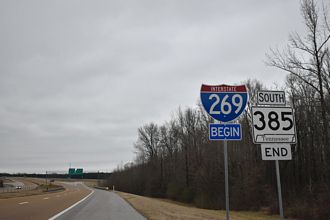 SR 385 south at I-40/269 - Arlington, TN