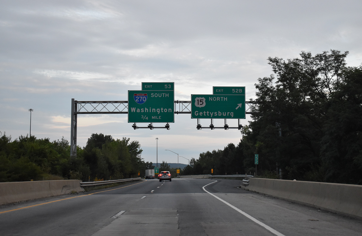 I-70 east at I-270/US 40 - Frederick, MD