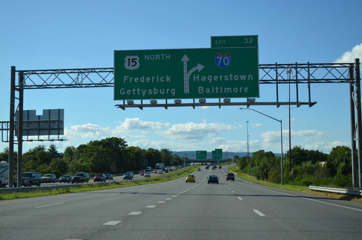 I-270 north at I-70/US 40 - Frederick, MD