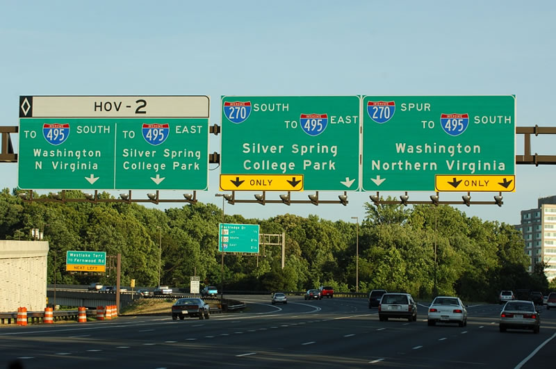 I-270/270 Spur south split - Potomac, MD