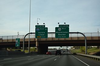 I-25 south at I-270/US 36 - Thornton, CO