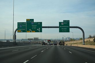 I-25 south at I-270/US 36 - Sherrelwood, CO