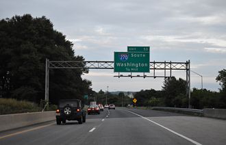 I-70 east at I-270/US 40 - Frederick, MD